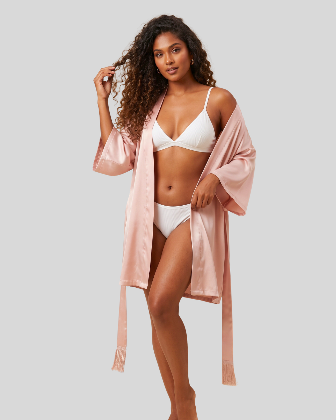 Satin Reverie Tassel-Tie Robe