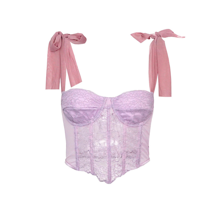 Hollow Strap Sleeveless Corset Top
