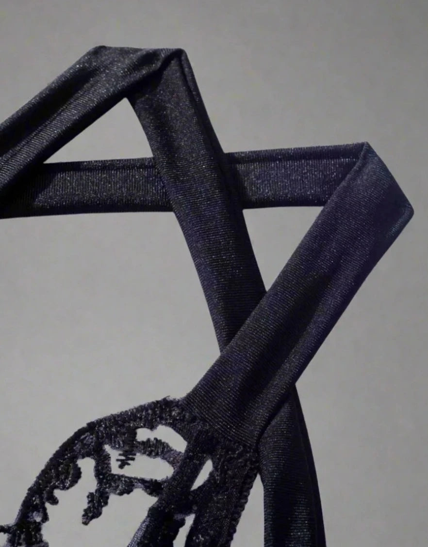 Sheer Lace Exotic Backless Bodysuit