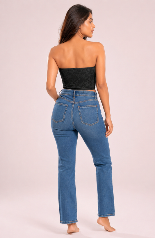 Anais Ribbon-Lace Bustier Top
