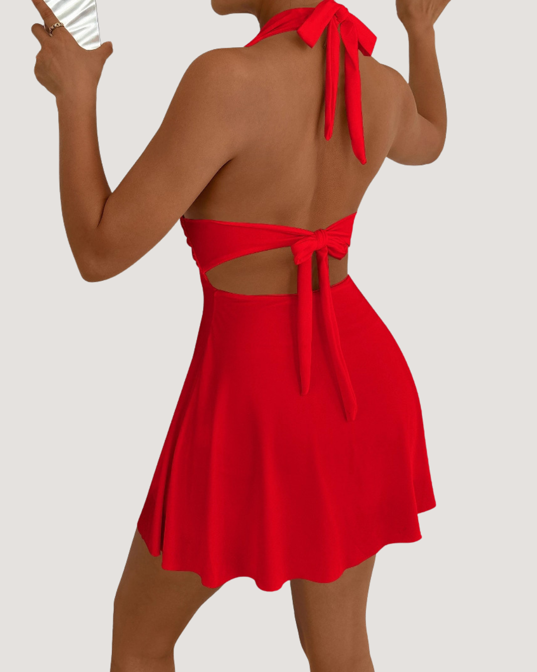 Bare Halo V-Neck Mini Dress