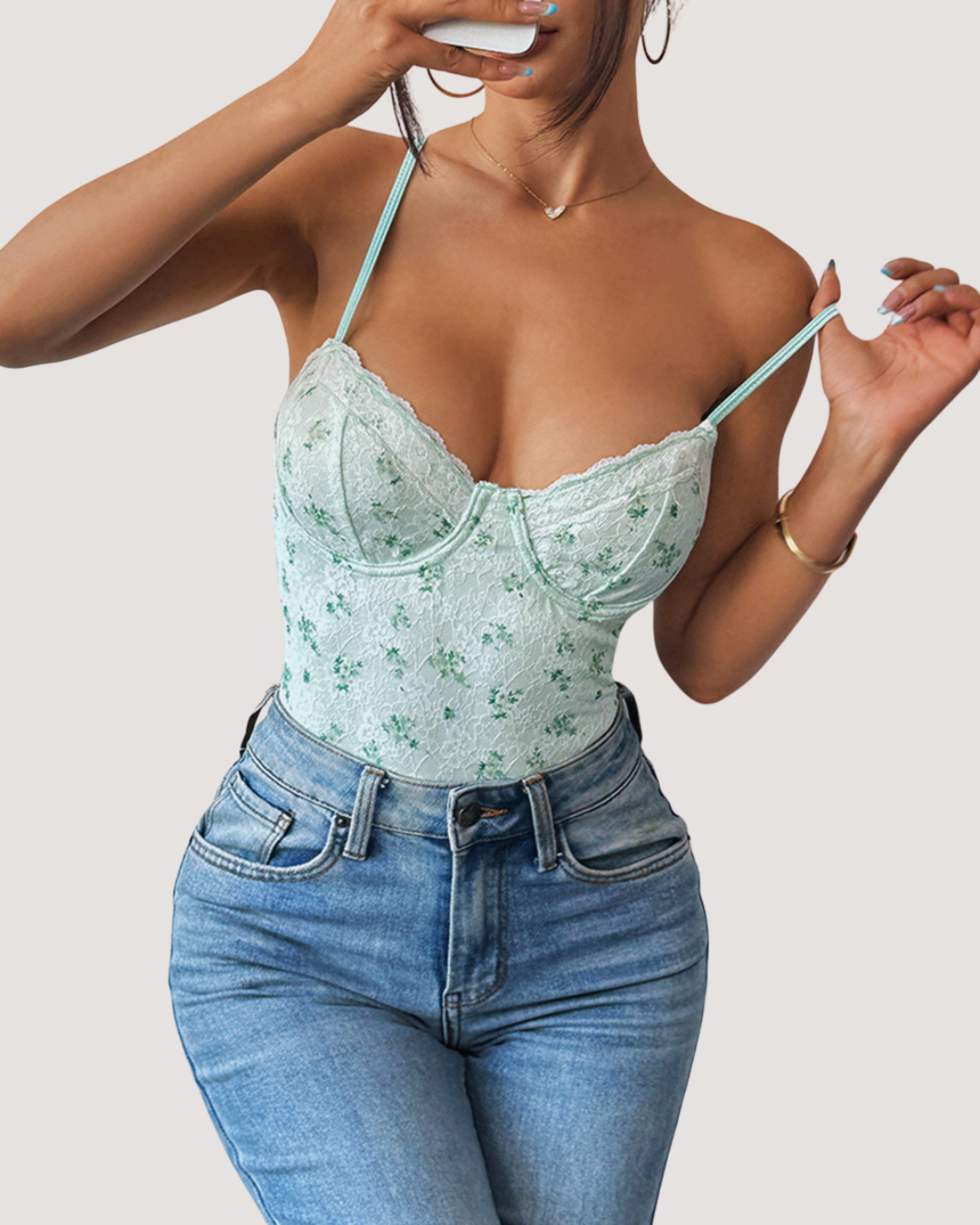 Mint Blossom Lace Bodysuit