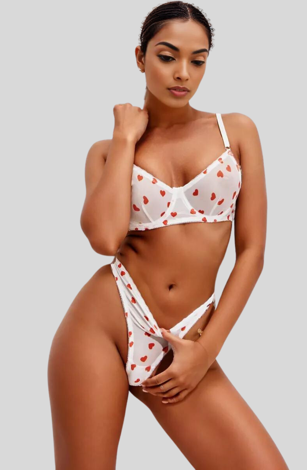 Divine Mesh See-Through Bra and Panty Set