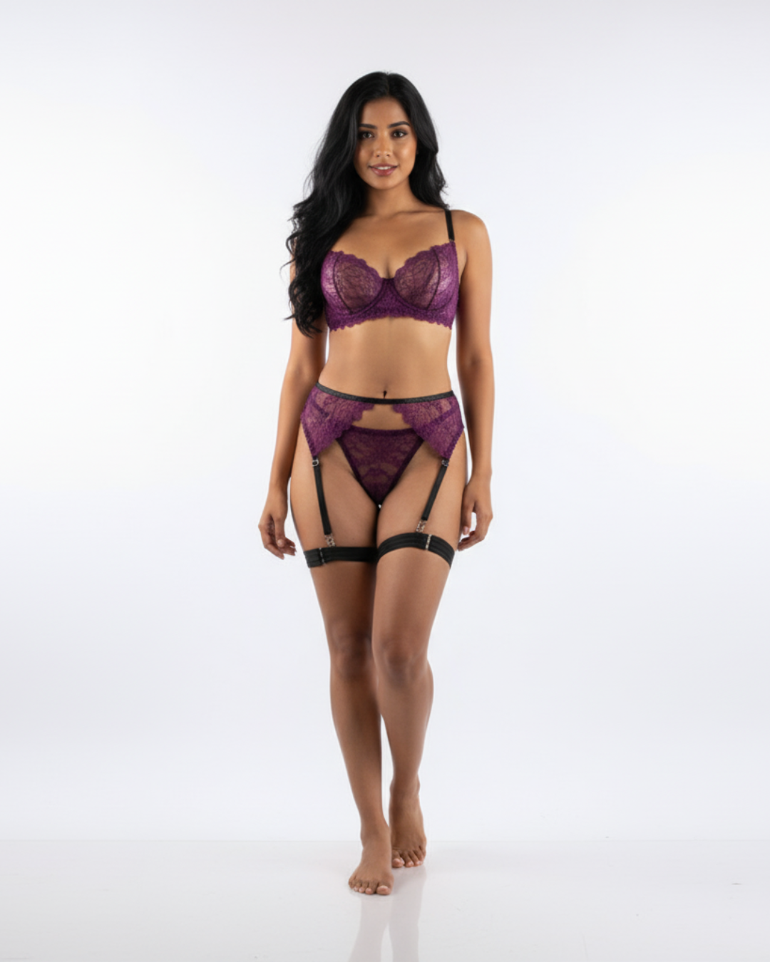 Divine Lace Affair 3-Piece Lingerie Set