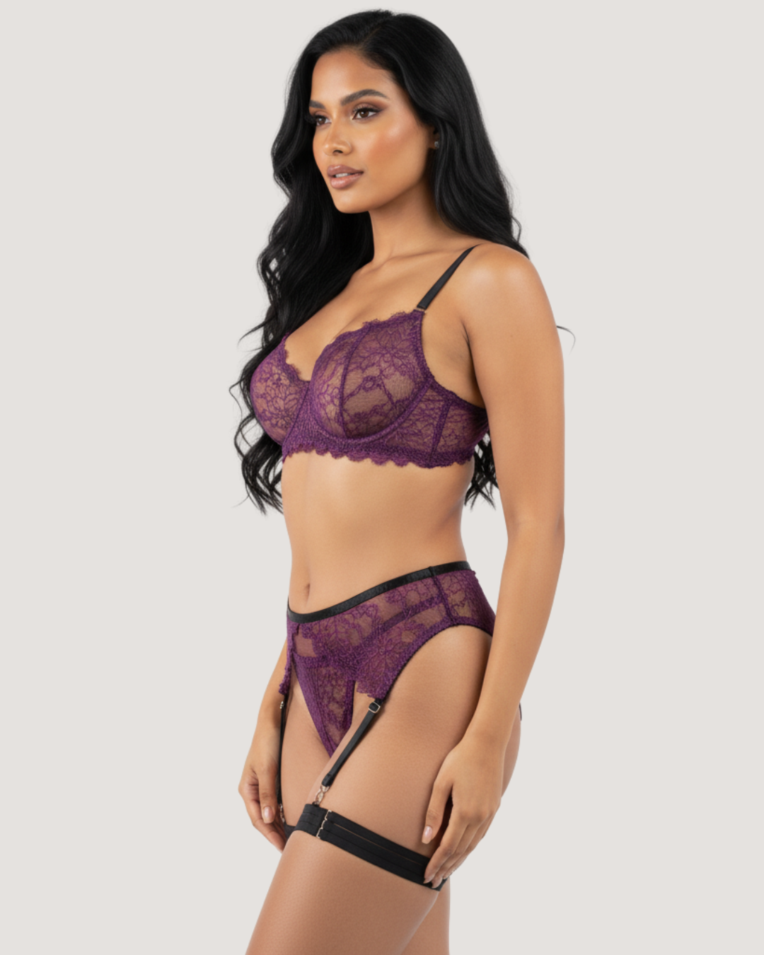 Divine Lace Affair 3-Piece Lingerie Set