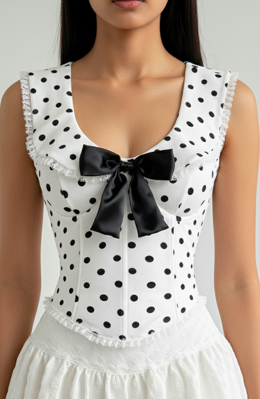 Dot Darling Bow Corset Top