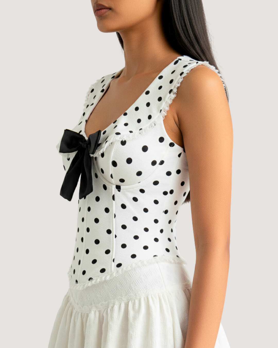 Dot Darling Bow Corset Top