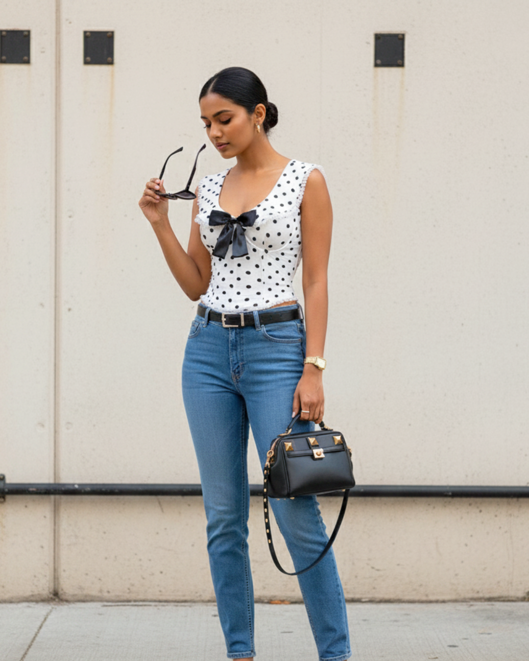 Dot Darling Bow Corset Top