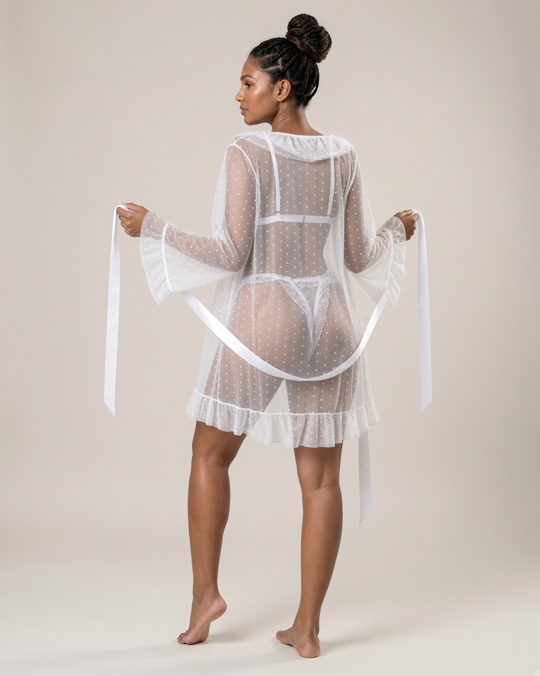 Dottie Desire Robe & Lace Set - White