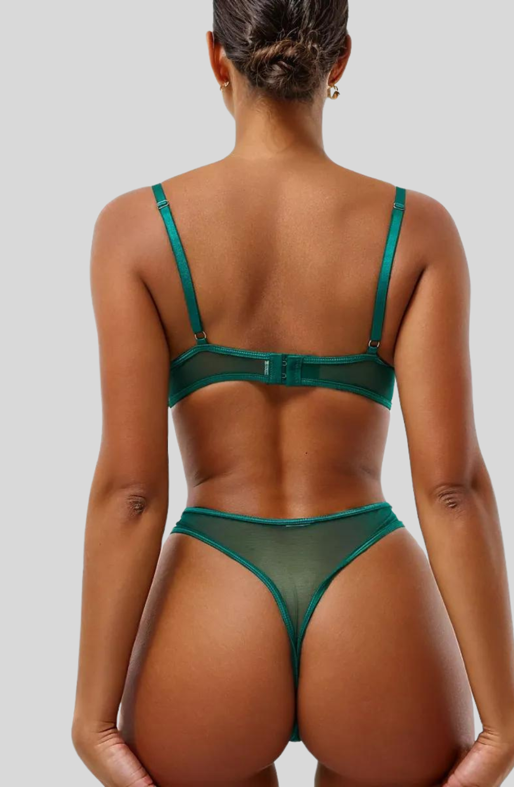 Ethereal Mesh Embroidered Bra and Panty Set