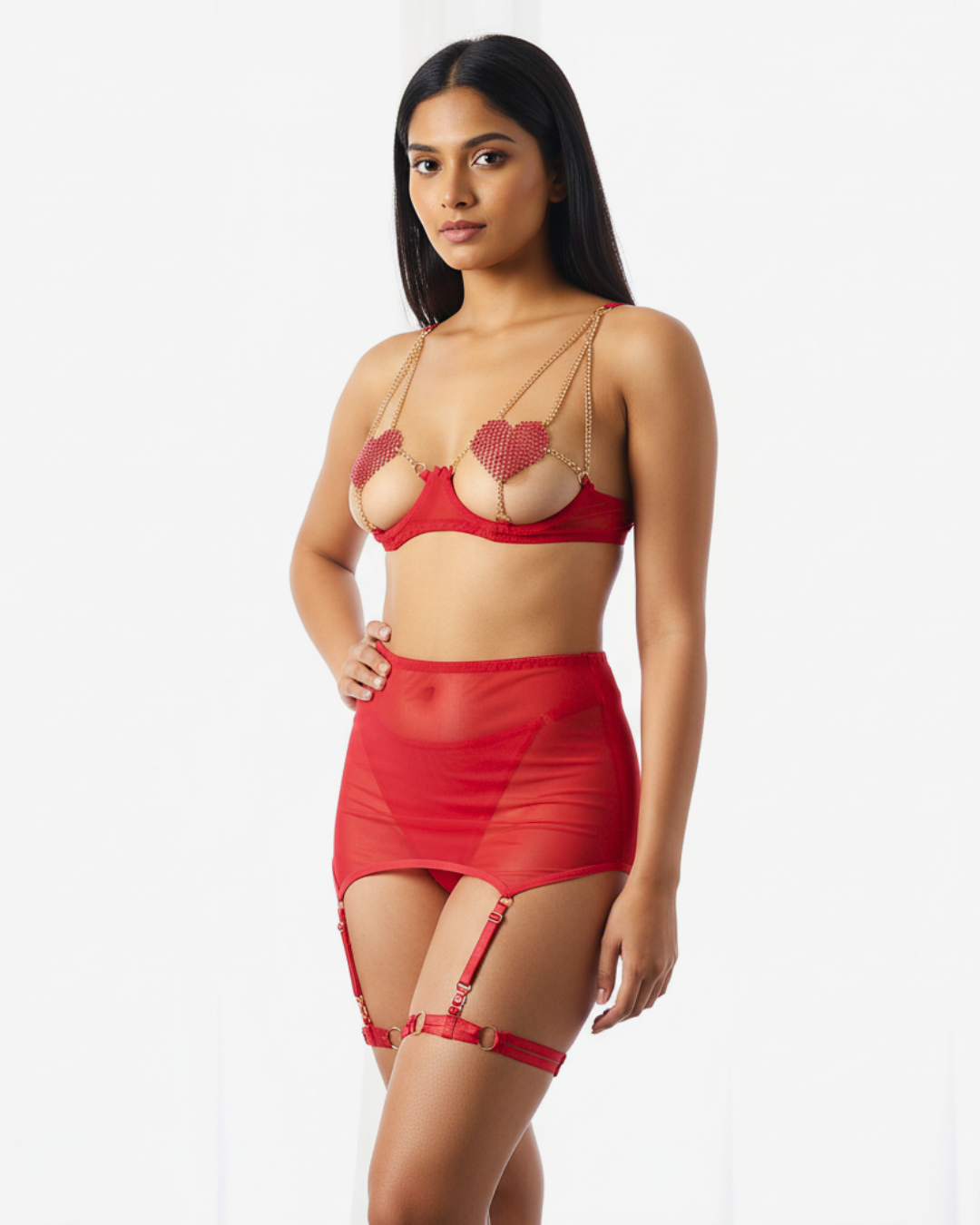 Fire Kiss Chain Lingerie Set