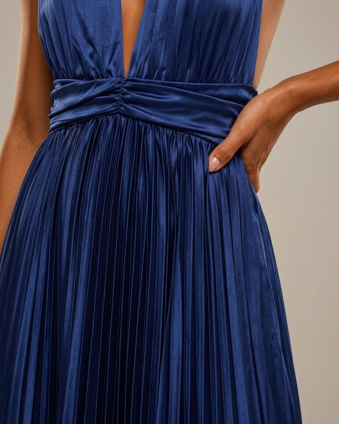 Flavie Halter Flow Maxi Dress - Navy