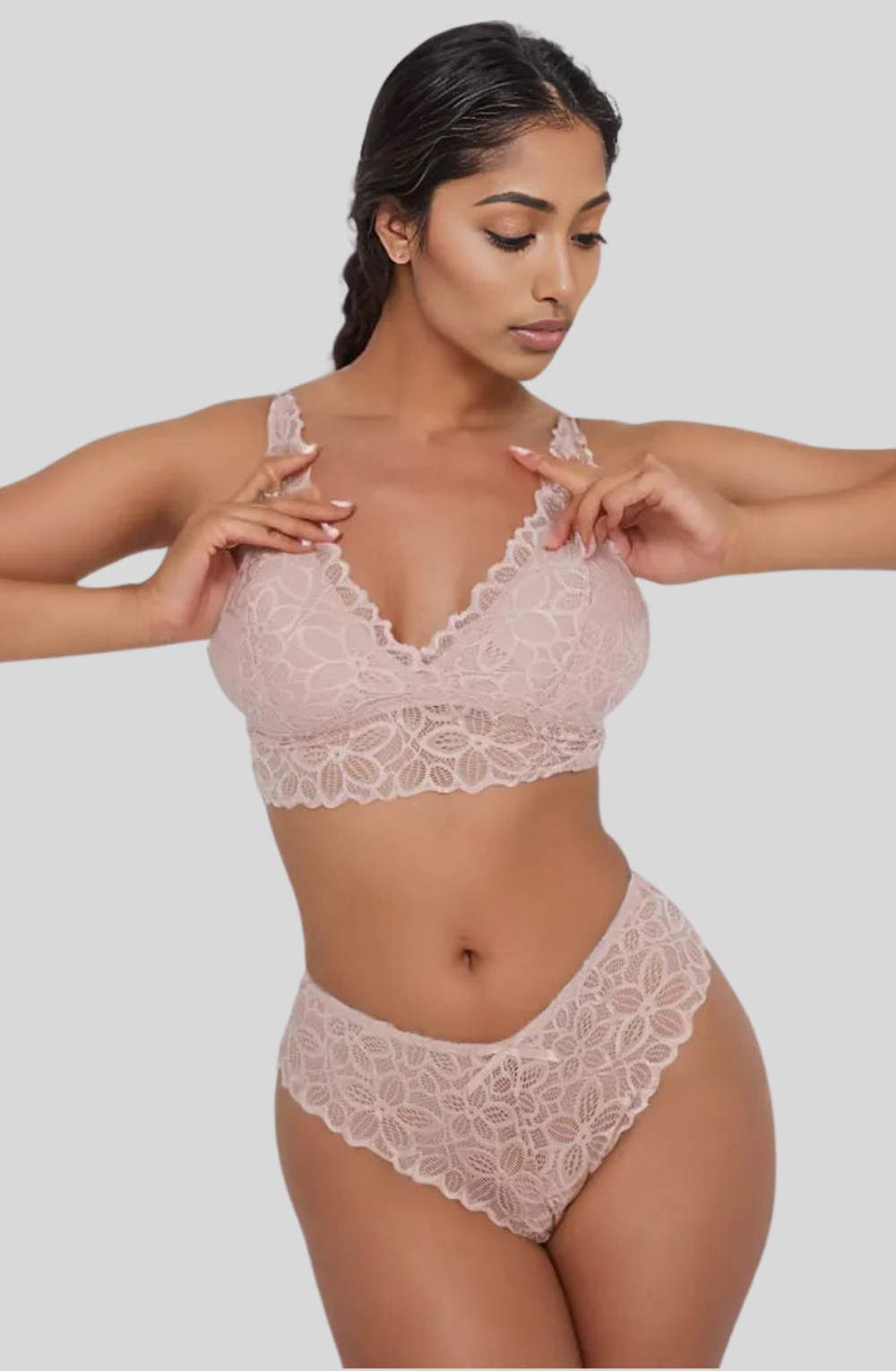 French Lace Hollow-Out Bra and Panty Set