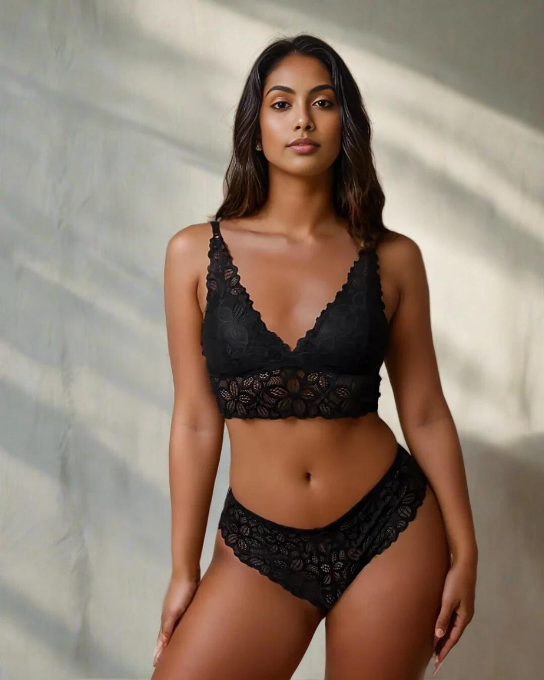French Lace Hollow-Out Bra and Panty Set