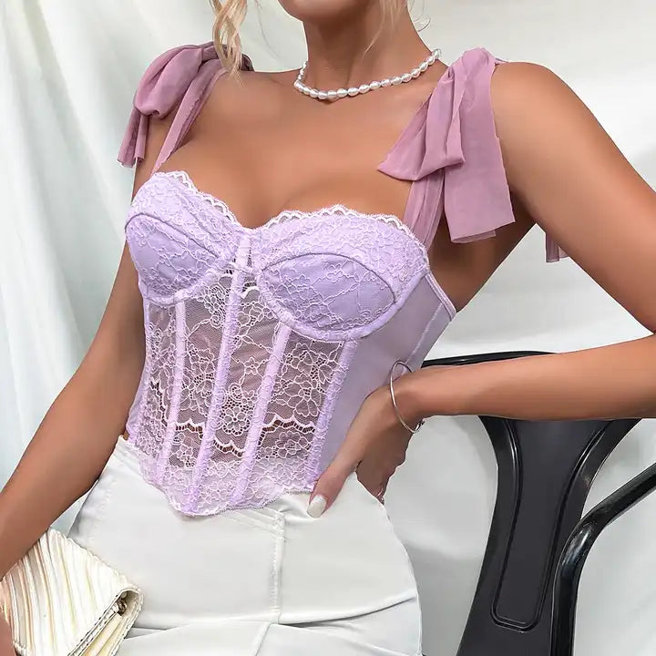 Hollow Strap Sleeveless Corset Top