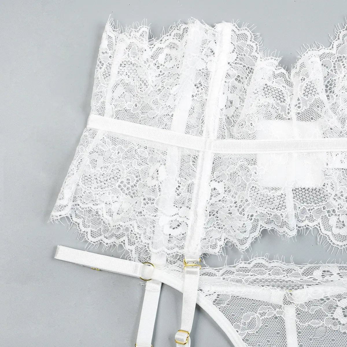 Neck Bandage 4-Piece Lace Lingerie Set