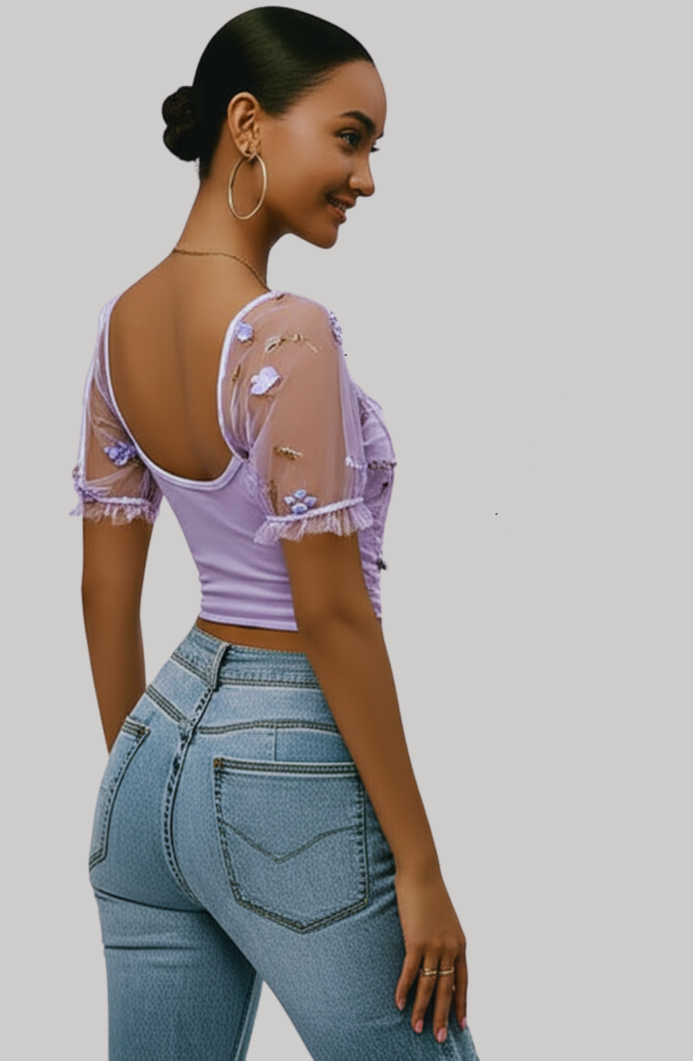 HaloLace Double-Mesh Corset Top