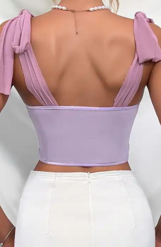 Hollow Strap Sleeveless Corset Top