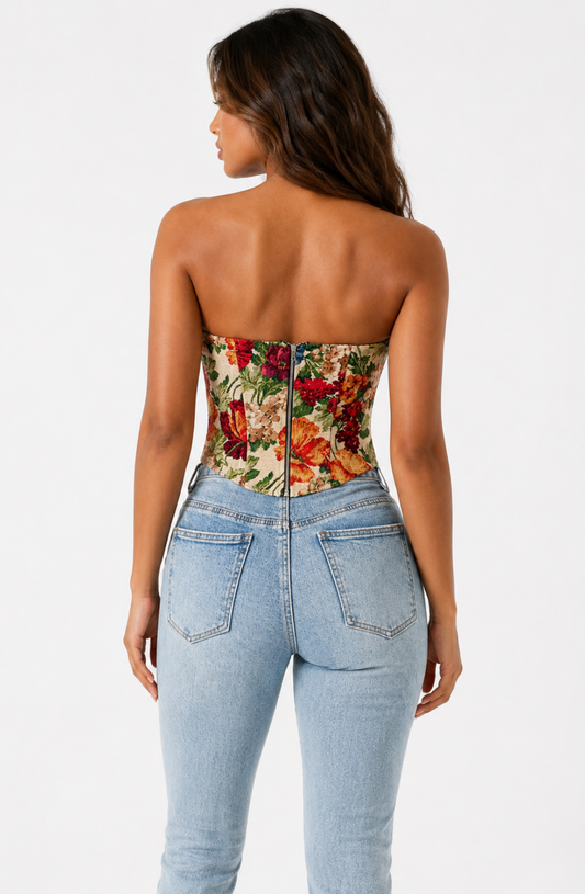 Isabella Lace-Up Tube Corset Top