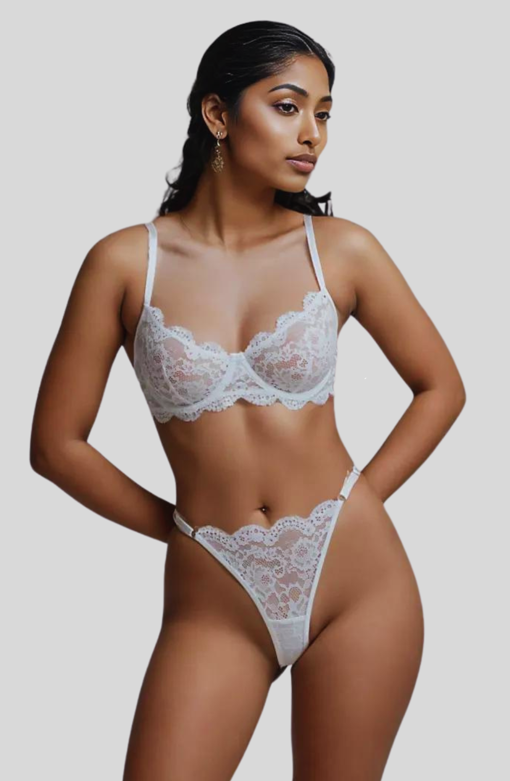 Lace Delight Mesh Bra and Panty Set