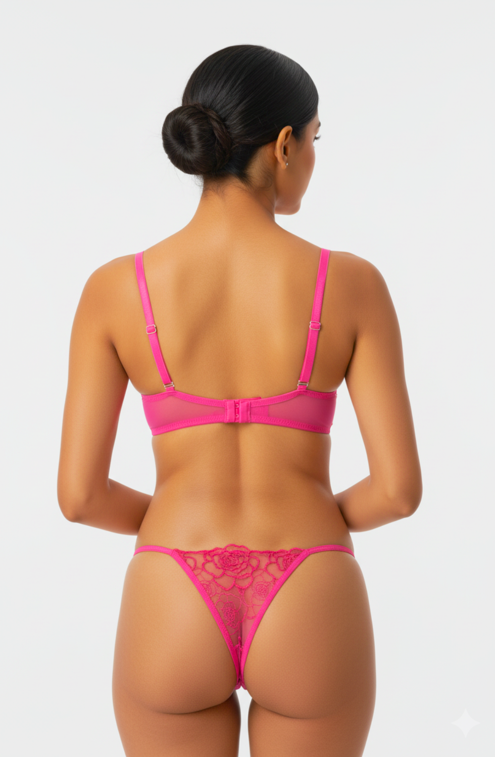 Lace Garden Mesh Embroidery Bra and Panty Set