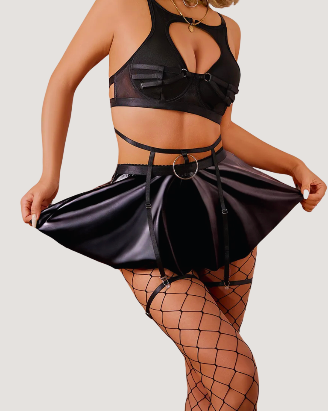 Leather & Lace Fantasy Lingerie Set