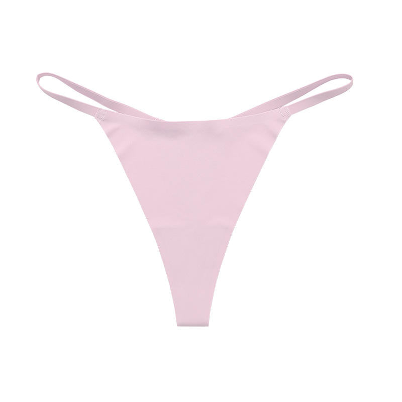 Thin Band Seamless Low Waist Ice Silk Thong