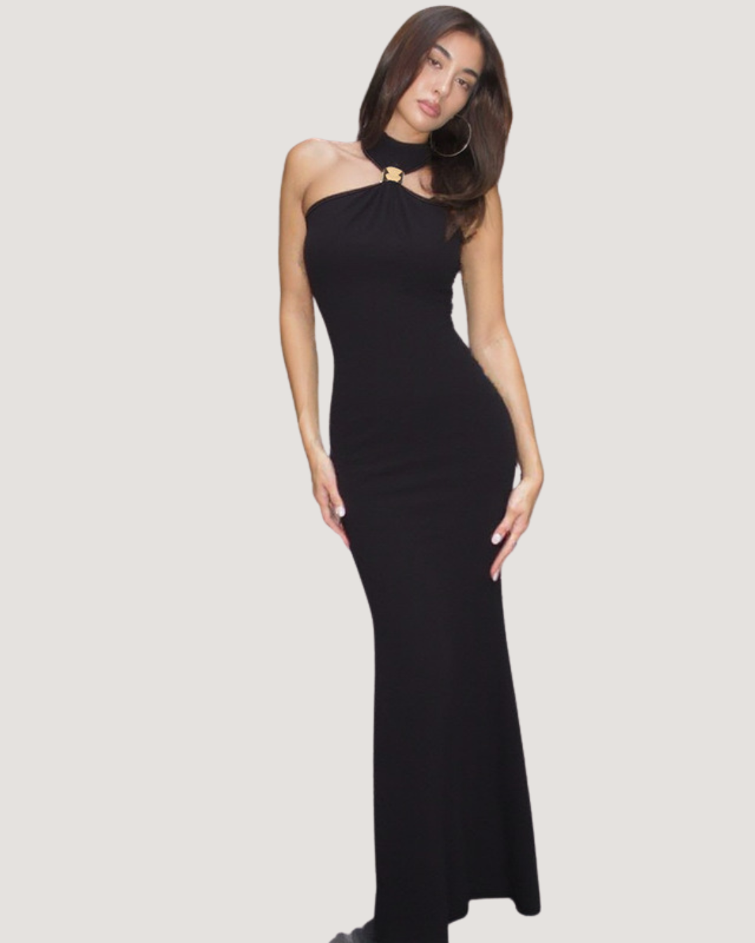 Midnight Halo Halter Dress