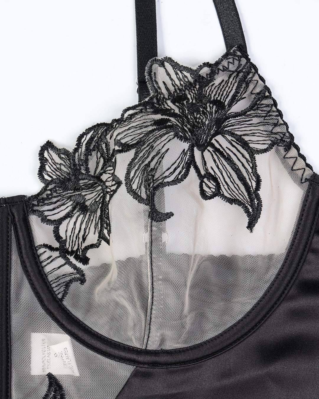 Midnight Lily Embroidered Lingerie Set