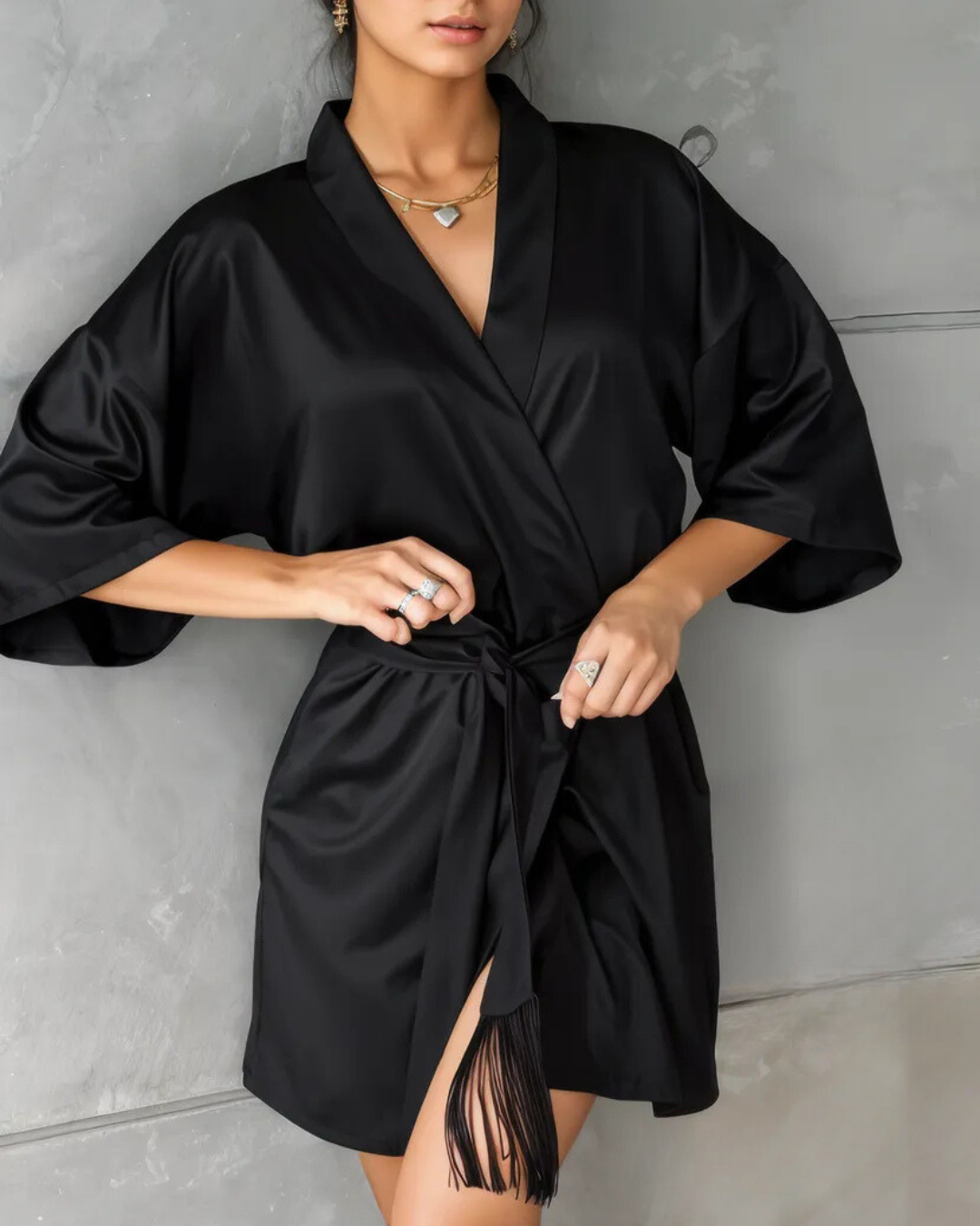 Midnight Whisper Pure Silk Robe
