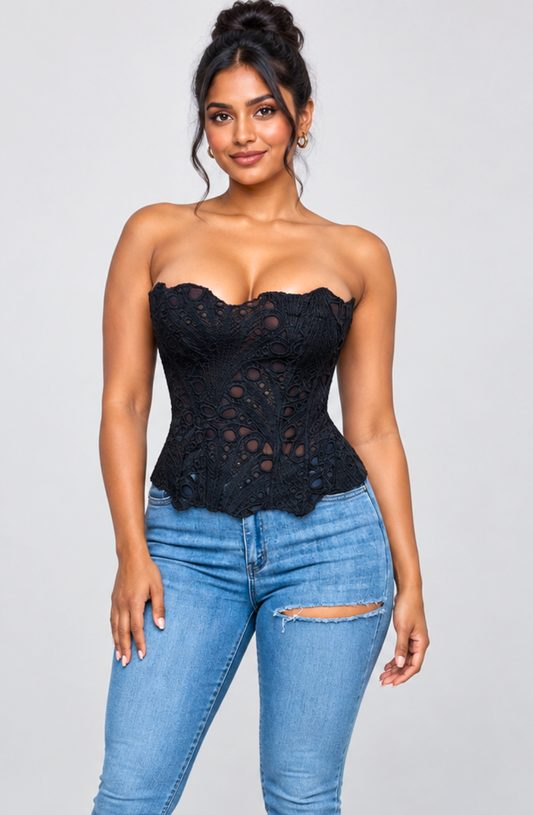 Mireille Strapless Lace Corset Top