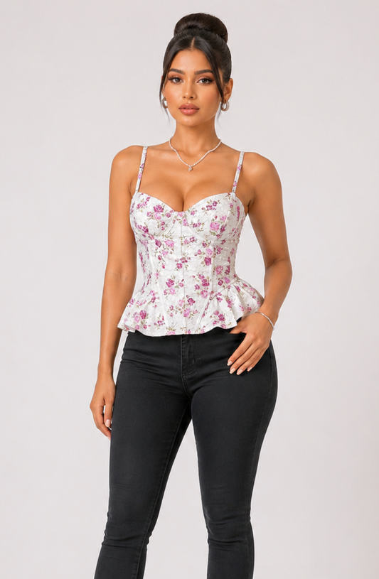 Noémie Floral Peplum Corset