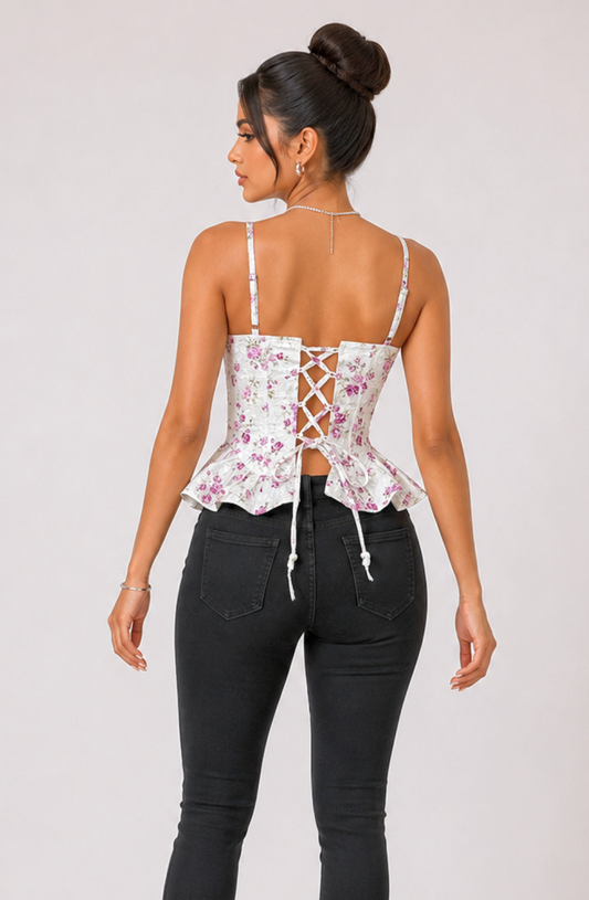 Noémie Floral Peplum Corset