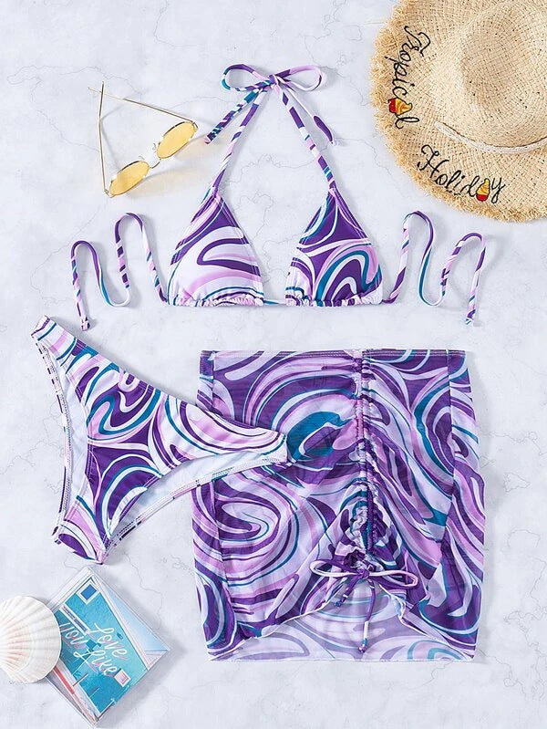 Sunset Tie-Dye Bikini Set and Cover-Up