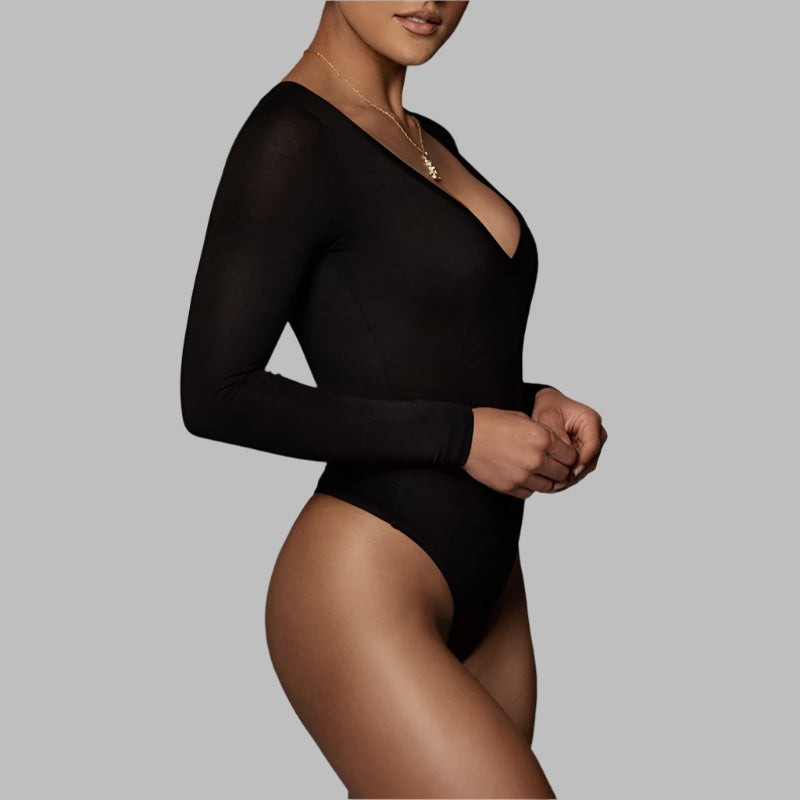 Sleek Curve V-Neck Bodysuit
