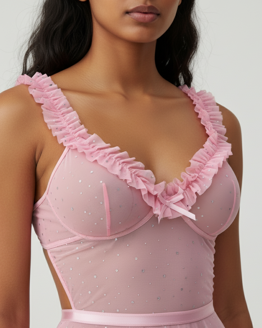 Pink Stardust Ruffle Babydoll