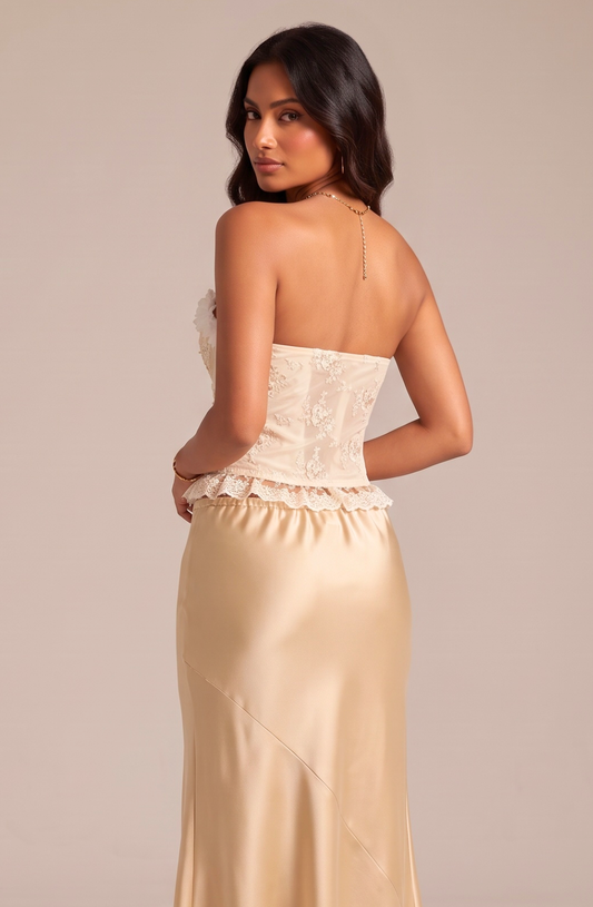 Rosette 3D Floral Corset Top