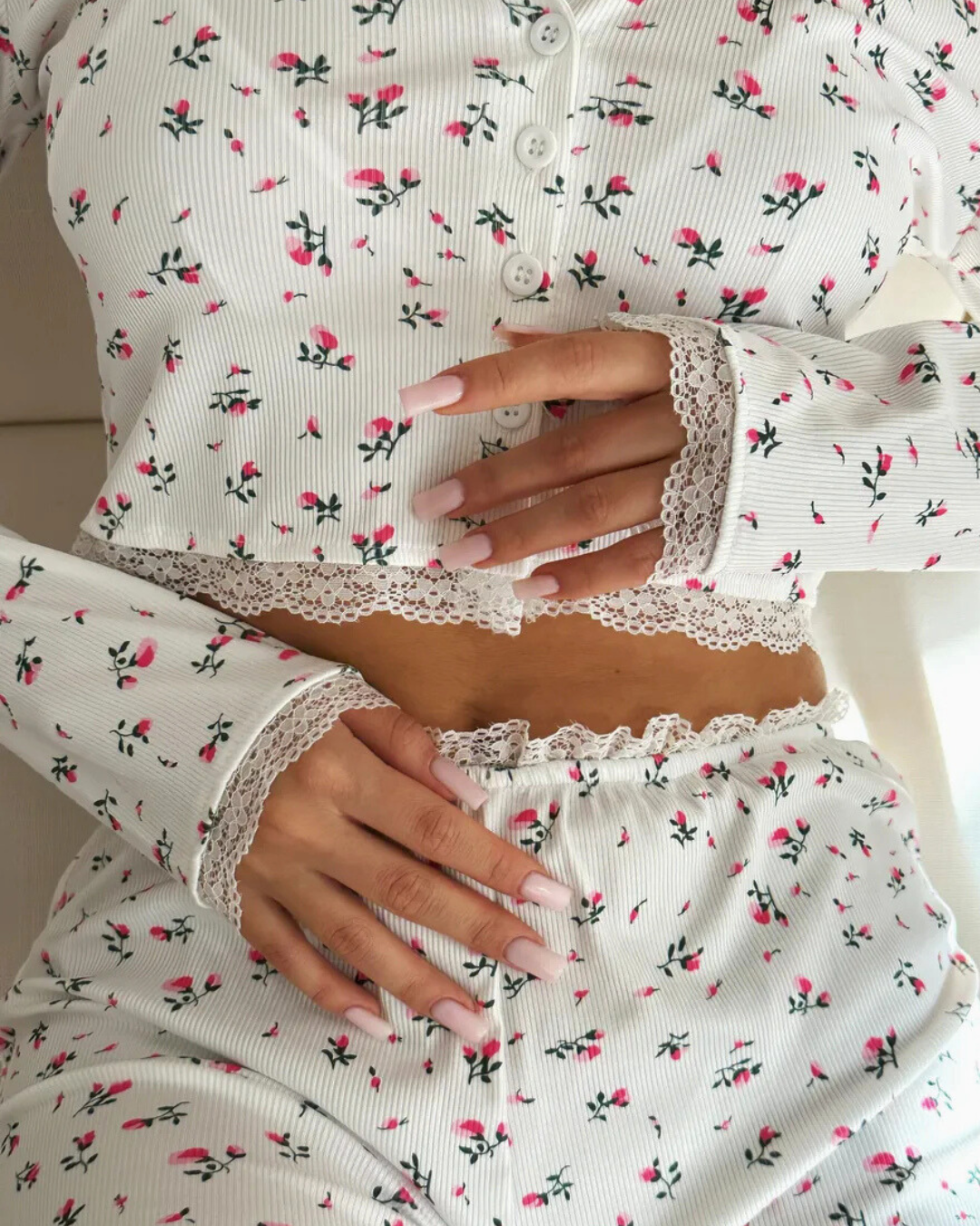 Rosy Dream Rib PJ Set