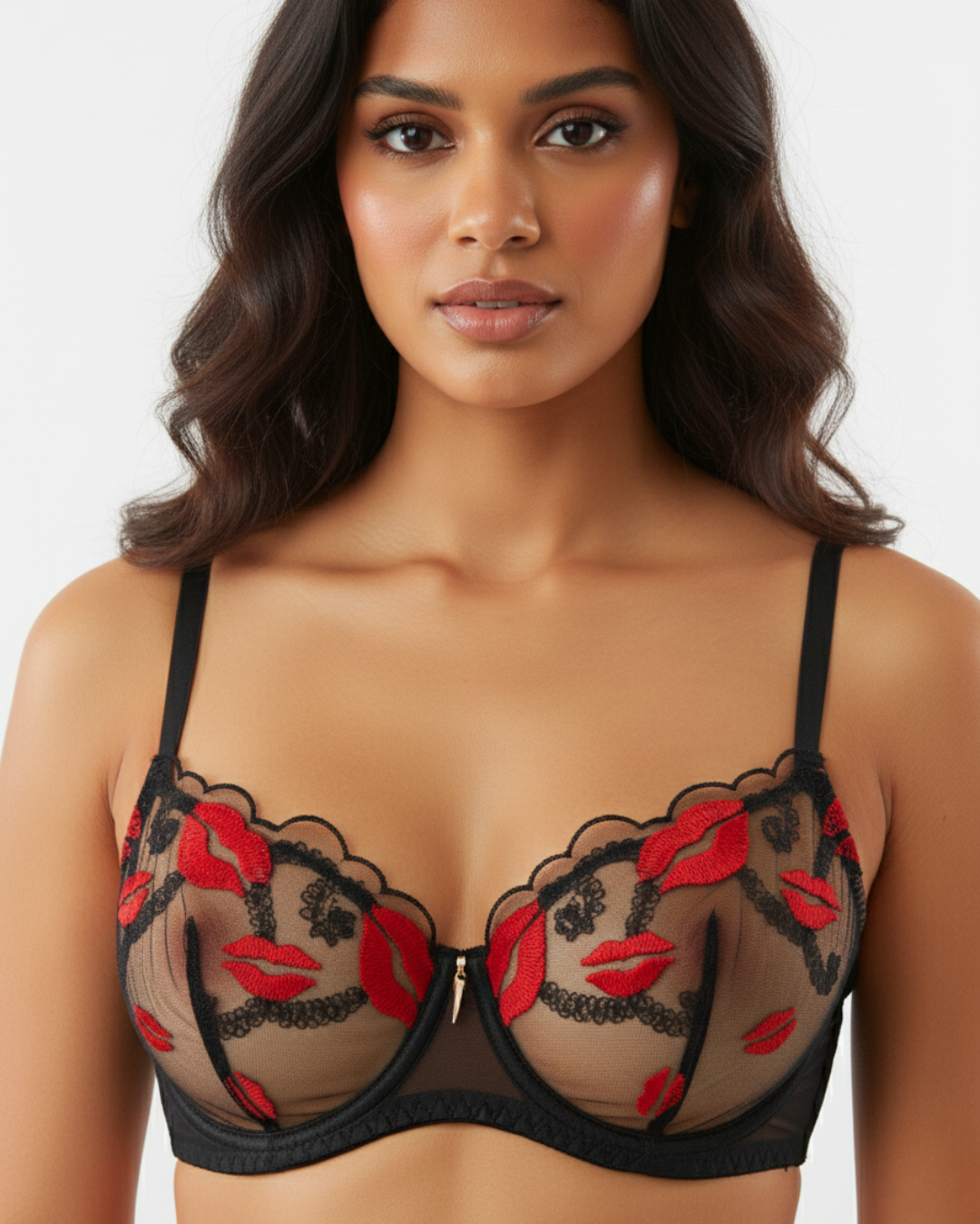 Rouge Kiss Embroidered Bra and Panty Set