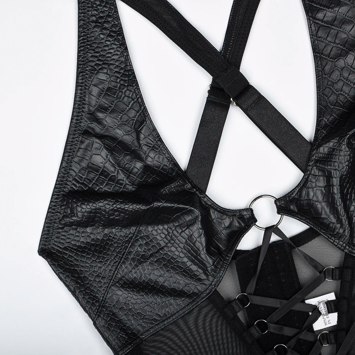 Cross Bra Coquette Mini Skirt Lingerie Set