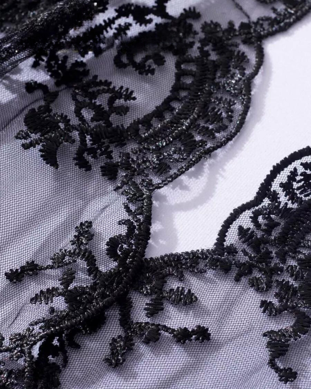 Sheer Lace Exotic Backless Bodysuit