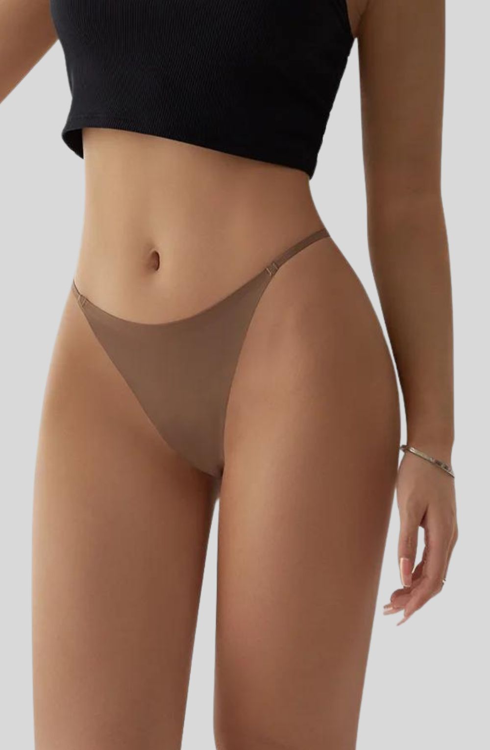 Steel Elegance Iron Ring G-String Seamless Thong