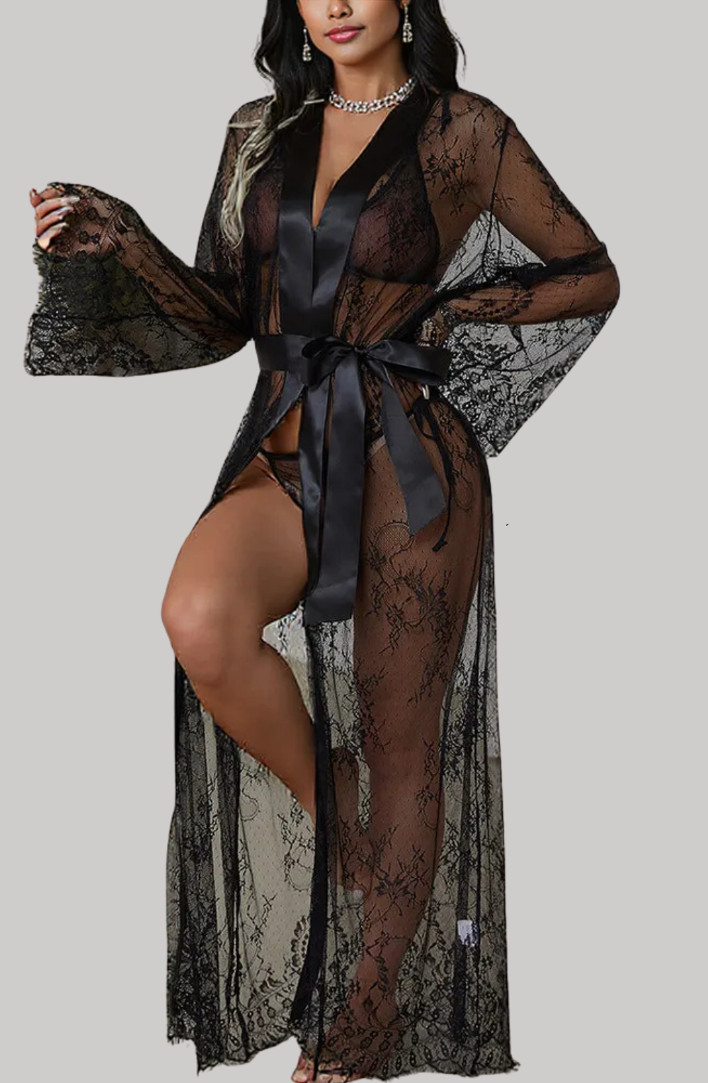 Temptress Veil Lace Robe