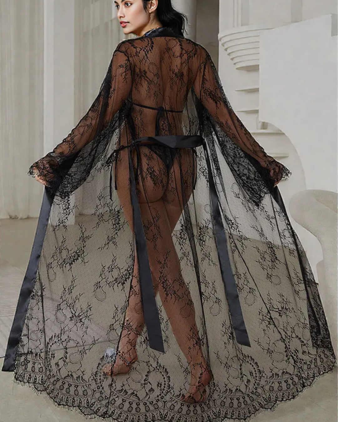 Temptress Veil Lace Robe