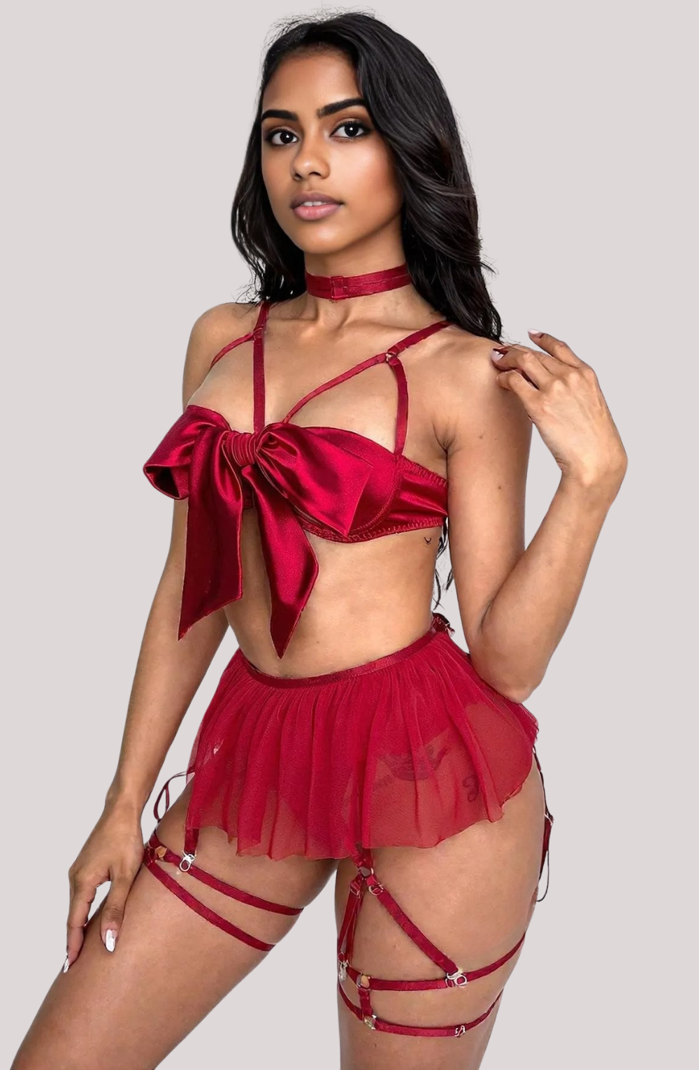Twilight Desire Mini Skirt Lingerie Set