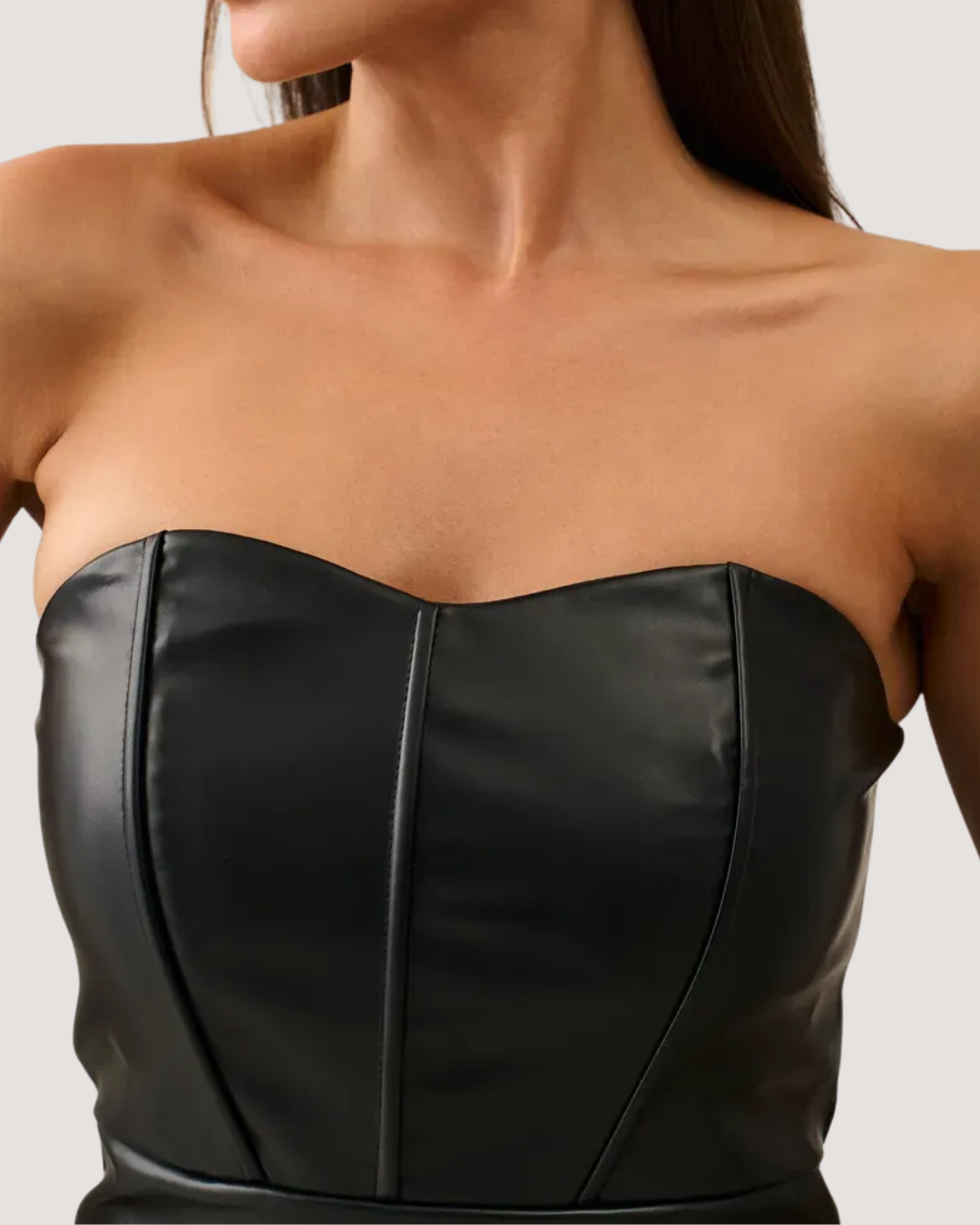 Urban Siren Faux-Leather Corset Mini Dress