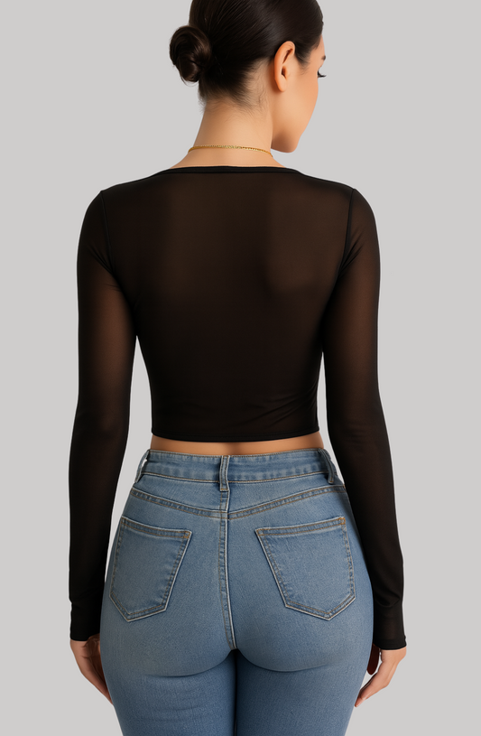 V-Curve Lace Corset Top