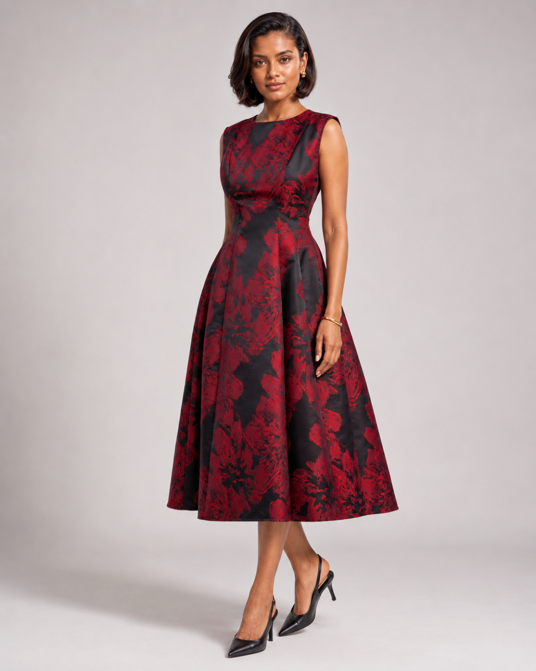 Yasmin Fit & Flare Midi Dress