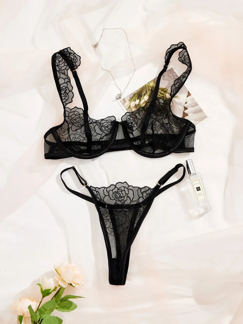 Cloudlike Comfort Sheer Bra and Panty Set