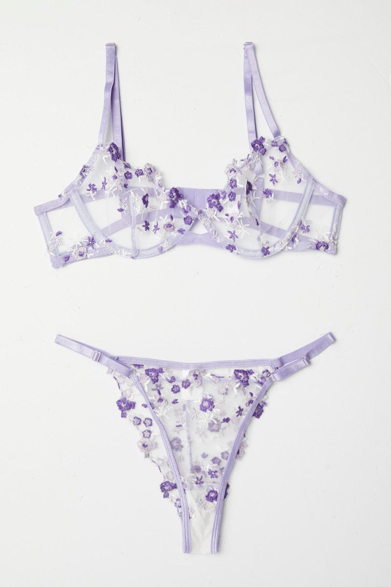 Fairy Embroidery Bra and Brief Set